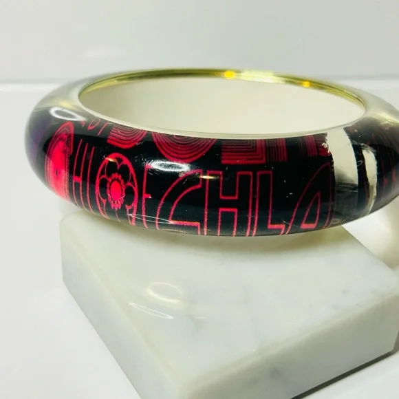 See by Chloe Lucite Bangle Bracelet #E421. Size 8 multicolor Logo - Picture 3 of 10